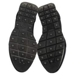 مملوكة مسبقًا Balenciaga Black Leather And Mesh Race Runner Sneakers Size 37