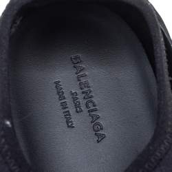 Pre Owned Balenciaga Black Leather And Mesh Race Runner Sneakers Size 40