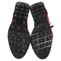 مملوكة مسبقًا Balenciaga Red Leather And Mesh Race Runner Sneakers Size 40
