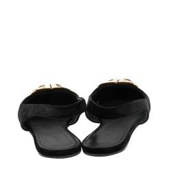 Pre Owned Balenciaga Black Velvet BB Logo Embellished Slingback Pointed Toe Flats Size 38