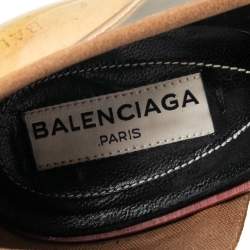 Pre Owned حذاء كعب عالي بالنسياغا ساتان وبلاستيك مشمع متعدد الألوان مقدمة مدببة مقاس 38