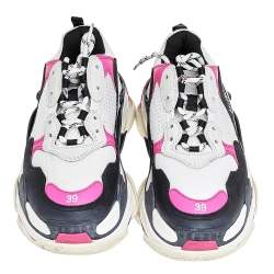 مملوكة مسبقًا Balenciaga Multicolor Mesh And Leather Triple S Low Top Sneakers Size 39