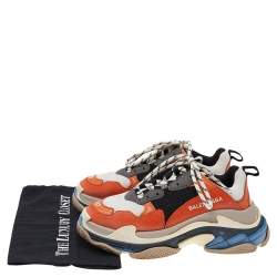 Pre Owned Balenciaga Multicolor Leather And Mesh Triple S Sneakers Size 37