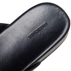 Pre Owned Balenciaga Black Leather Cosy BB Flat Mules Size 38