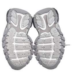 Pre Owned Balenciaga Grey/White Mesh And Leather Track Low Top Sneakers Size 36