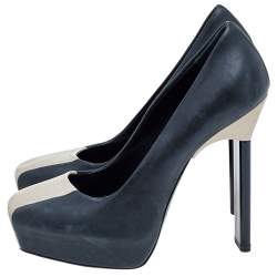Balenciaga Black/Beige Leather Pumps Size 38.5
