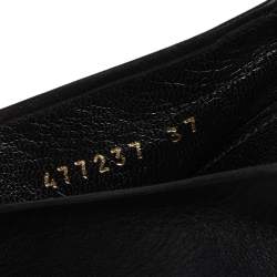 Balenciaga Black Leather Quadro Square Toe Foldable Heel Mules Size 37