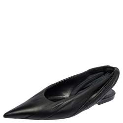 Balenciaga Patent Leather BB Knife Slingback Flats - Size 7 / 37