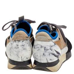 Balenciaga Multicolor Leather/Suede and Fabric Race Runner Sneakers Size 37