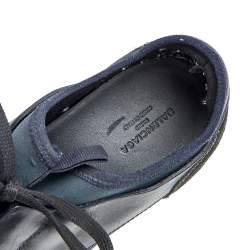 Balenciaga Black/Blue Leather And Mesh Race Runner Sneakers Size 38