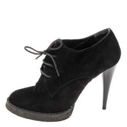 Balenciaga Black Suede Ankle Boots Size 37