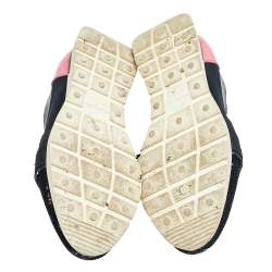 Balenciaga Black/Pink Leather And Mesh Race Runner Sneakers Size 35