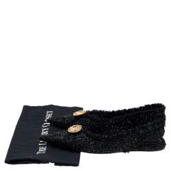 مملوكة مسبقًا صندل بالنسياغا فلات تويت أسود بفتحة كعب مقاس 38 