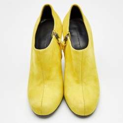 Balenciaga Yellow Suede Ankle Booties Size 37.5