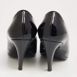 Pre Owned حذاء كعب عالي بالنسياغا جلد لامع أسود مقدمة مدببة مقاس39