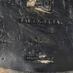 Pre Owned Balenciaga Black Leather Stud Embellished  Oxfords Size 38