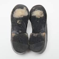 Pre Owned Balenciaga Black Leather Stud Embellished  Oxfords Size 38