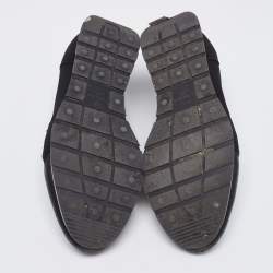 Pre Owned Balenciaga Black Leather, Mesh and Neoprene Race Runner Sneakers Size 40