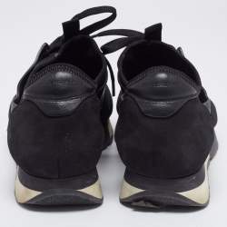 Pre Owned Balenciaga Black Leather, Mesh and Neoprene Race Runner Sneakers Size 40