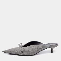 مملوكة مسبقًا صندل بالنسياغا قماش رصاصي مقدمة سكينية مقاس 38