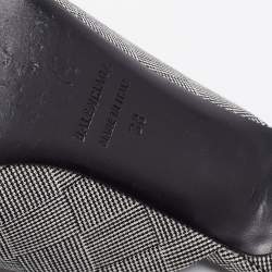 مملوكة مسبقًا صندل بالنسياغا قماش رصاصي مقدمة سكينية مقاس 38