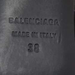 Pre Owned Balenciaga Black Satin Knife Mule Sandals Size 38