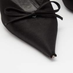 Pre Owned Balenciaga Black Satin Knife Mule Sandals Size 38