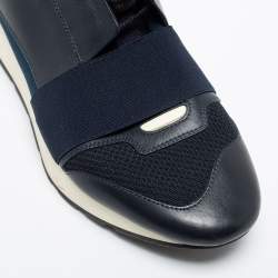 مملوكة مسبقًا حذاء رياضي بالنسياغا ريس رانر جلد وشبكة متعدد الألوان عنق منخفض مقاس 40