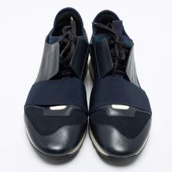 مملوكة مسبقًا حذاء رياضي بالنسياغا ريس رانر جلد وشبكة متعدد الألوان عنق منخفض مقاس 40