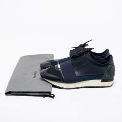 مملوكة مسبقًا حذاء رياضي بالنسياغا ريس رانر جلد وشبكة متعدد الألوان عنق منخفض مقاس 40