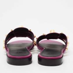 Pre Owned صندل سلايد فلات بالنسياغا ارينا جلد أرجواني مقاس 39