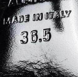 Pre Owned Balenciaga Black Satin BB Logo Knife Sandals Size 36.5