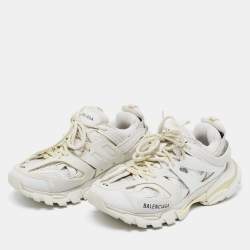 Balenciaga White Leather And Mesh Track Sneakers Size 37