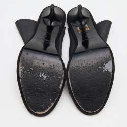 Balenciaga Black Leather Open Toe Glove Slingback Sandals Size 40