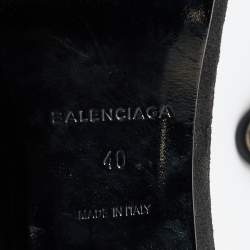 Balenciaga Black Leather Open Toe Glove Slingback Sandals Size 40