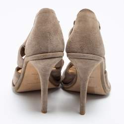 Pre Owned Balenciaga Grey Suede Cutout Booties Size 39 