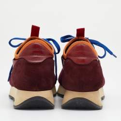 Pre Owned حذاء رياضي بالنسياغا رايس رانر جلد وشبك متعدد الألوان بعنق منخفض مقاس 37