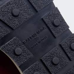 Pre Owned Balenciaga Red/Purple Mesh And Suede Race Runner Low Top Sneakers Size 35