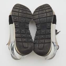 Balenciaga Grey Suede And Leather Race Runner Low Top Sneakers Size 38