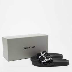 Balenciaga Black PVC  Slide Flats Size 37