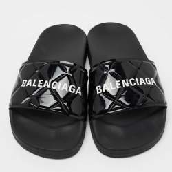 Balenciaga Black PVC  Slide Flats Size 37