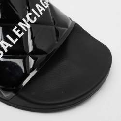 Balenciaga Black PVC  Slide Flats Size 37
