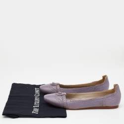 Pre Owned Balenciaga Lilac Leather Arena Ballet Flats Size 39.5