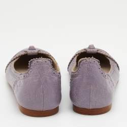 Pre Owned Balenciaga Lilac Leather Arena Ballet Flats Size 39.5