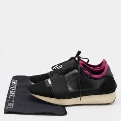 مملوكة مسبقًا حذاء رياضي بالنسياغا رايس رونر  سويدي وشبك وجلد أحمر عنق منخفض مقاس 38 