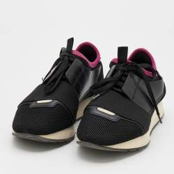 مملوكة مسبقًا حذاء رياضي بالنسياغا رايس رونر  سويدي وشبك وجلد أحمر عنق منخفض مقاس 38 