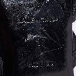 Pre Owned Balenciaga Black Leather Studded Accents Flat Slides Size 37