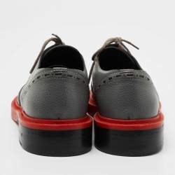 Pre Owned Balenciaga Grey Leather Lace Up Derby Size 39   