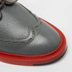 Pre Owned Balenciaga Grey Leather Lace Up Derby Size 39   