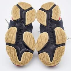 Pre Owned Balenciaga White Leather and Mesh Triple S Sneakers Size 36